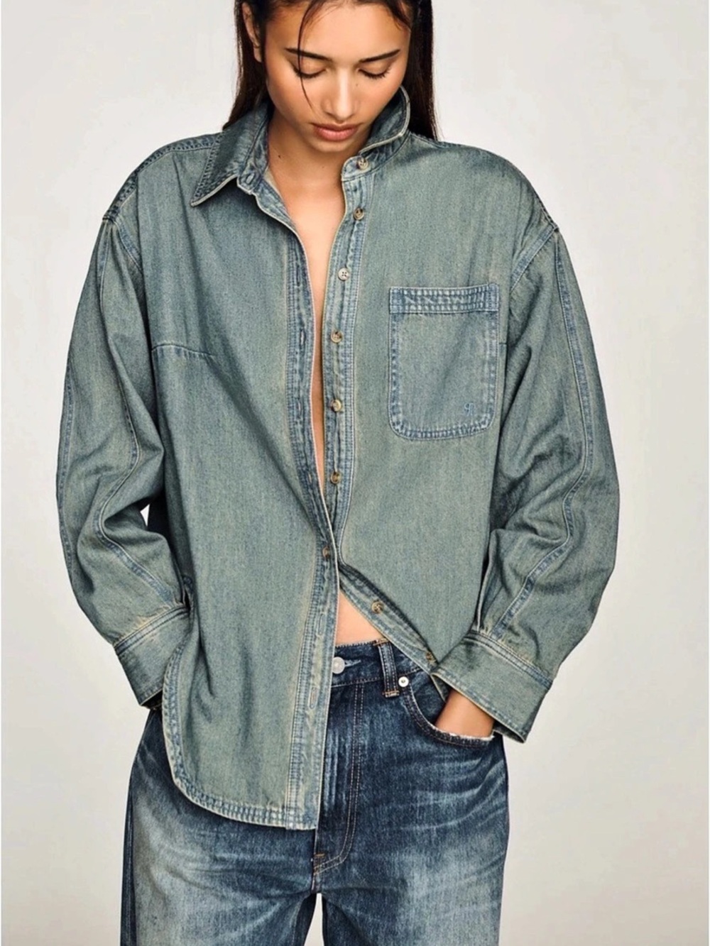Anthropologie Pilcro 100% Cotton Denim Buttondown Shirt